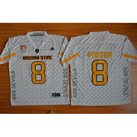 Sun Devils #8 D. J. Foster New White Stitched NCAA Jersey