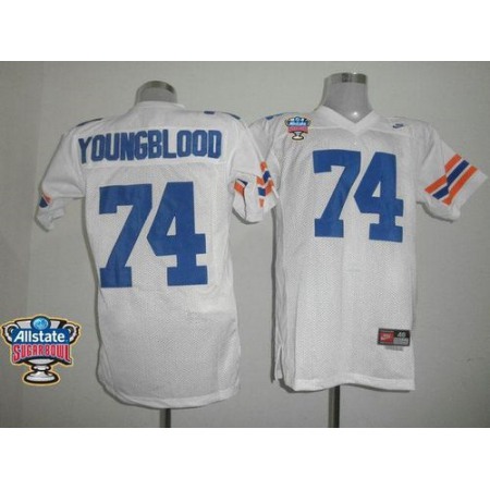 Gators #74 Jack Youngblood White Allstate Sugar Bowl Stitched NCAA Jersey