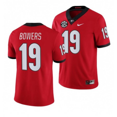 Men's Georgia Bulldogs #19 Brock Bowers Red College Football Stitched Jersey