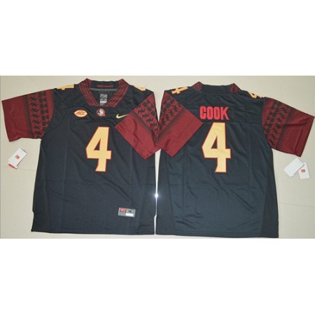 Seminoles #4 Dalvin Cook Black Stitched NCAA Jersey