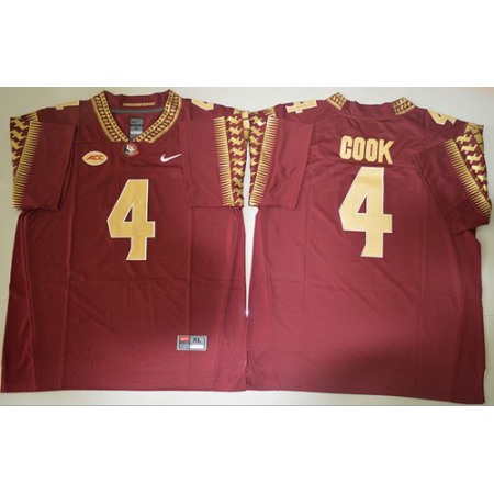 Seminoles #4 Dalvin Cook Red Stitched NCAA Jersey