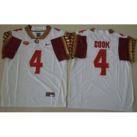 Seminoles #4 Dalvin Cook White Stitched NCAA Jersey