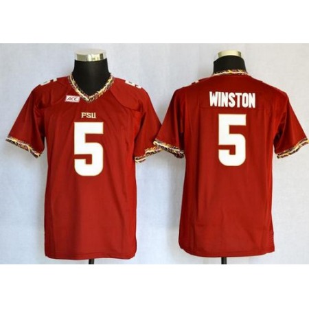 Seminoles #5 Jameis Winston Red Stitched Youth NCAA Jersey