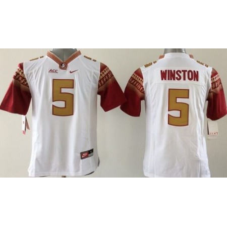 Seminoles #5 Jameis Winston White Limited Stitched Youth NCAA Jersey