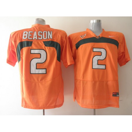 Hurricanes #2 Jon Beason Orange Stitched NCAA Jerseys