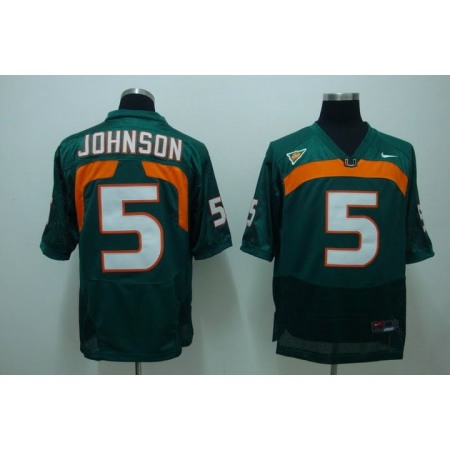 Hurricanes #5 Andre Johnson Green Stitched NCAA Jersey