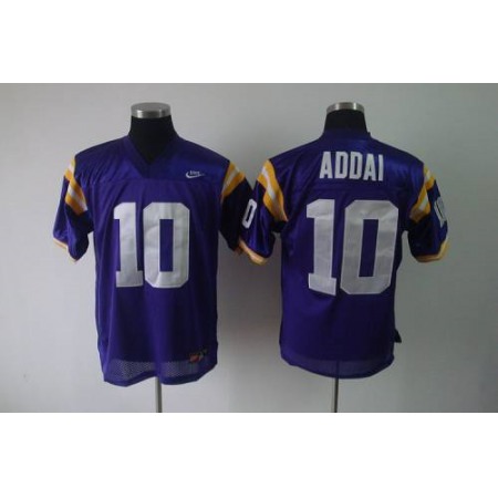 LSU Tigers #10 Joseph Addai Purple Stitched NCAA Jersey