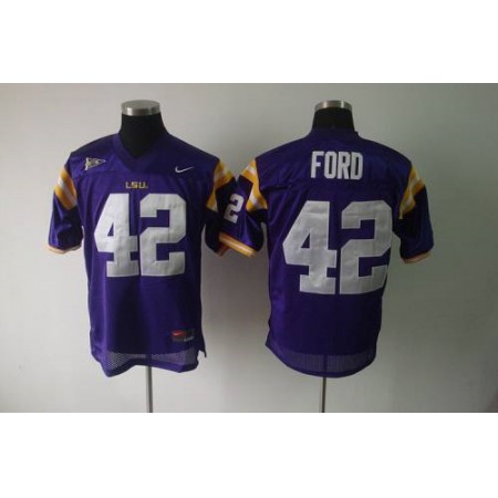LSU Tigers #42 Michael Ford Purple Stitched NCAA Jersey