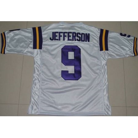 LSU Tigers #9 Jordan Jefferson White Stitched NCAA Jersey