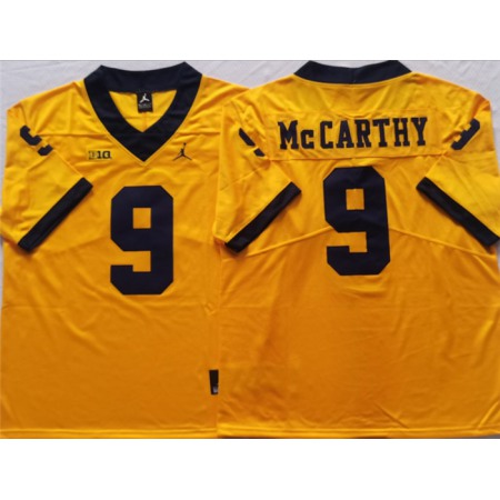 Men's Michigan Wolverines #9 McCARTHY Yellow Stitched Jersey