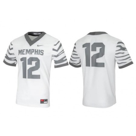 Men's Montana Grizzlies #12 White Gray Stitched Football Game Jersey