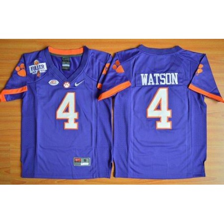 Tigers #4 Deshaun Watson Purple 2016 National Championship Stitched Youth NCAA Jersey