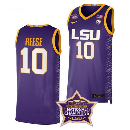Youth LSU Tigers #10 Angel Reese Purple Stitched Basketball Jersey