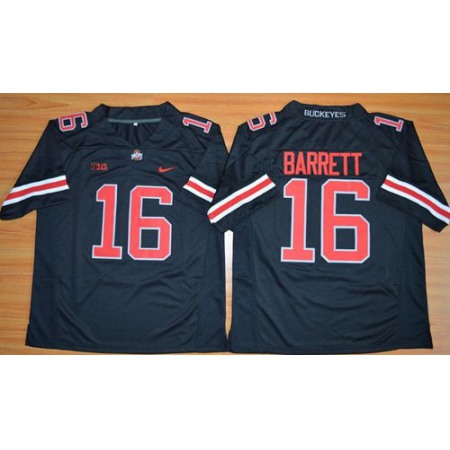 Buckeyes #16 J. T. Barrett Black(Red No.) Limited Stitched NCAA Jersey