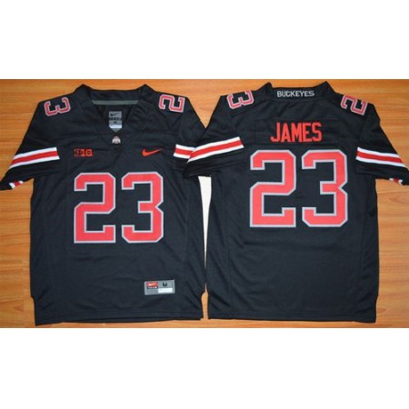 Buckeyes #23 Lebron James Black(Red No.) Limited Stitched Youth NCAA Jersey