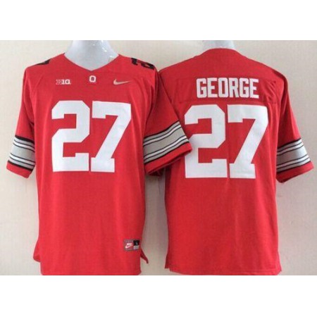 Buckeyes #27 Eddie George Red Limited Stitched NCAA Jersey