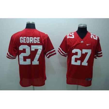 Buckeyes #27 Eddie George Red Stitched NCAA Jersey