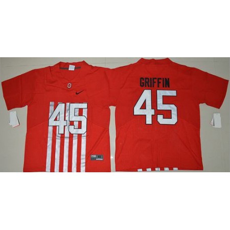 Buckeyes #45 Archie Griffin Red Alternate Elite Stitched NCAA Jersey