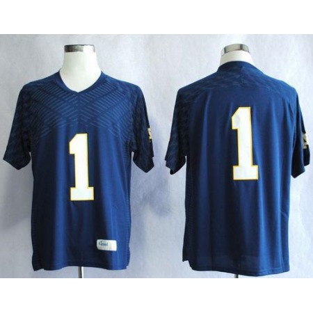 Fighting Irish #1 Louis Nix III Navy Blue Stitched NCAA Jersey