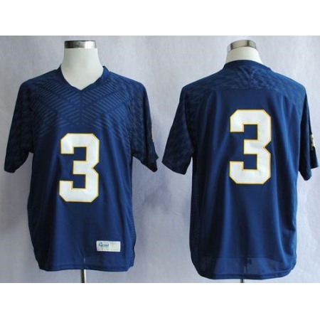 Fighting Irish #3 Joe Montana Navy Blue Stitched NCAA Jersey