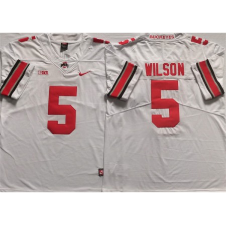 Men's Ohio State Buckeyes #5 WILSON White Stitched Jersey