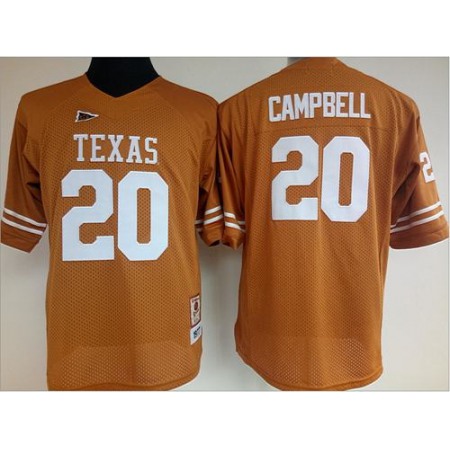 Longhorns #20 Earl Campbell Orange Women's Stitched NCAA Jersey