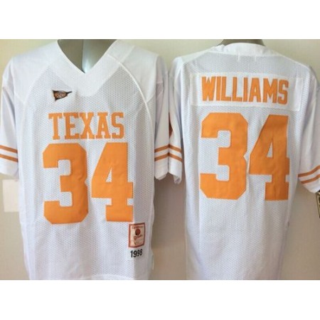 Longhorns #34 Ricky Williams White Stitched NCAA Jersey