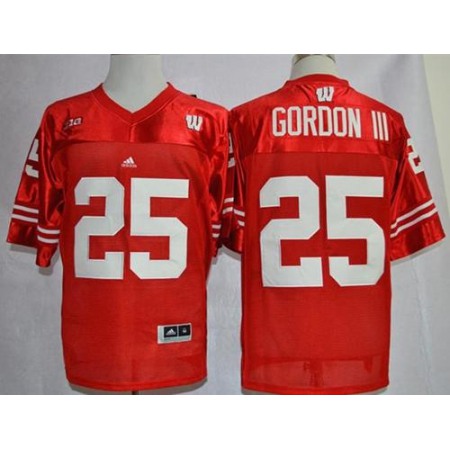 Badgers #25 Melvin Gordon III Red Big Ten Stitched NCAA Jersey