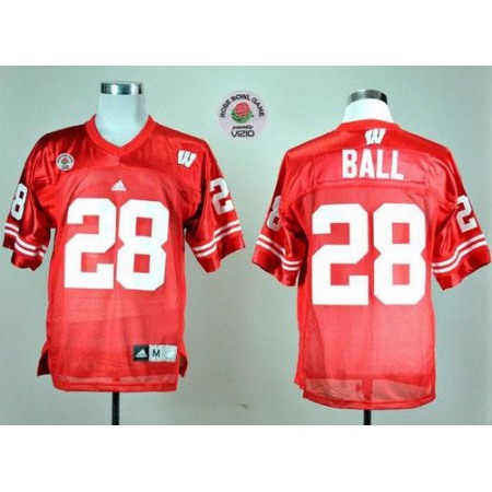 Badgers #28 Montee Ball Red Rose Bowl Game Stitched NCAA Jersey