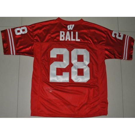 Badgers #28 Montee Ball Red Stitched NCAA Jersey