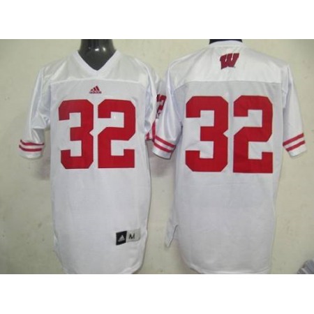 Badgers #32 White Stitched NCAA Jersey