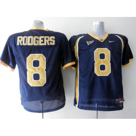 Golden Bears #8 Aaron Rodgers Blue Stitched NCAA Jersey