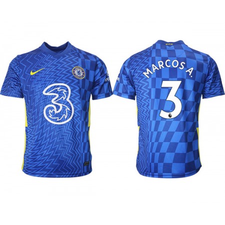 Men's Chelsea #3 Marcos Alonso 2021/22 Blue Home Soccer Jersey