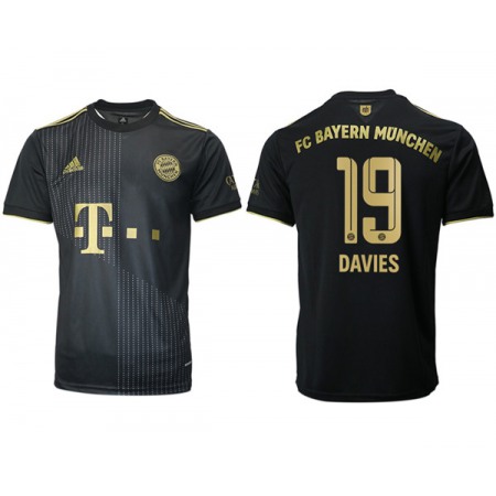 Men's FC Bayern Munchen #19 Alphonso Davies Black Away Soccer Jersey
