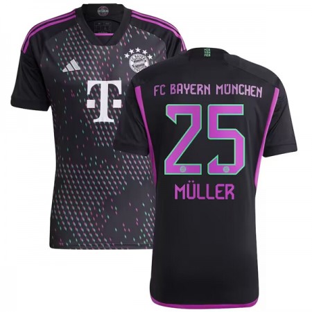 Men's FC Bayern Munchen #25 FC Bayern Muller Black 2023/24 Away Soccer Jersey