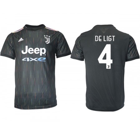 Men's Juventus #4 Matthijs de Ligt Black Away Soccer Jersey