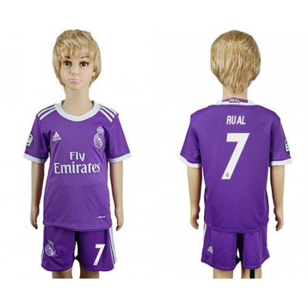 Real Madrid #7 Rual Away Kid Soccer Club Jersey