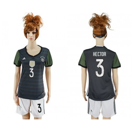 Women's Germany #3 Hector Away Soccer Country Jersey