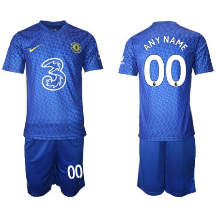 Men's Chelsea Custom 2021/22 Blue Home Soccer Jersey Suit
