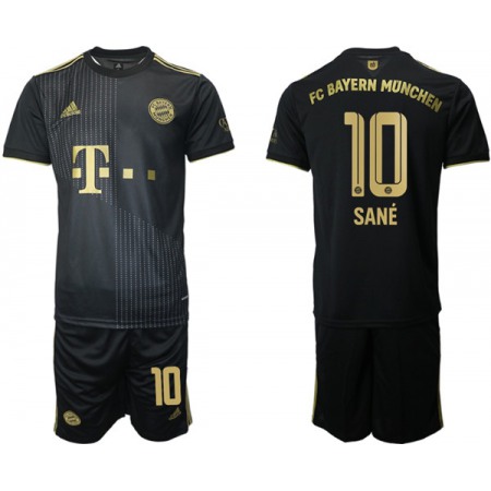 Men's FC Bayern Munchen #10 Leroy Sane Black Away Soccer JerseySuit