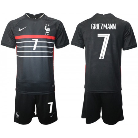 Men's France #7 Girezmann Black Home Soccer Jersey Suit