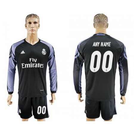 Real Madrid Personalized Sec Away Long Sleeves Soccer Club Jersey