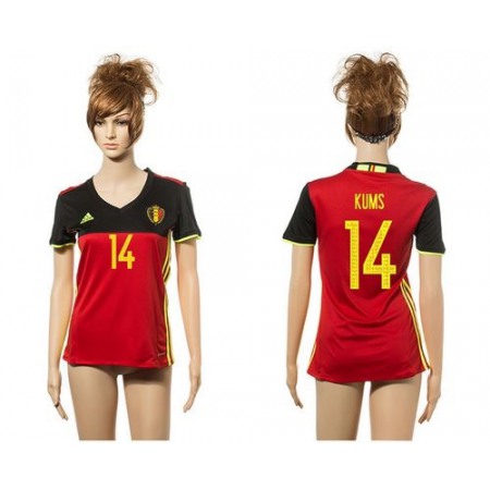 Women's Belgium #14 Kums Red Home Soccer Country Jersey