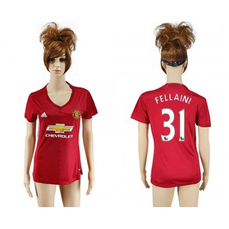 Women's Manchester United #31 Fellaini Red Home Soccer Club Jersey