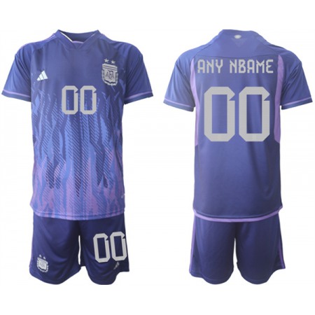 Men's Argentina Custom Purple 2022 FIFA World Cup Away Soccer Jersey Suit
