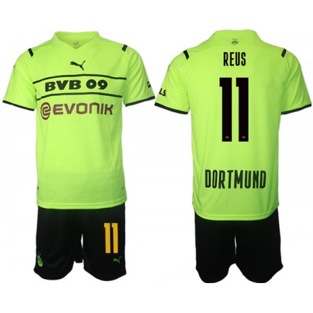 Men's Borussia Dortmund #11 Marco Reus 2021/22 Green PUMA Cup Soccer Jersey Suit