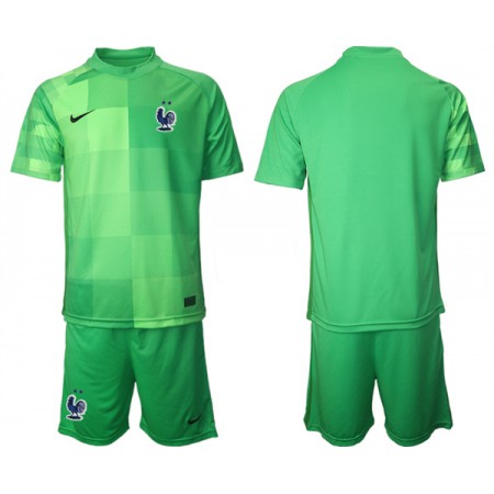Men's France Goalkeeper Green 2022 FIFA World Cup Home Soccer Jersey Suit