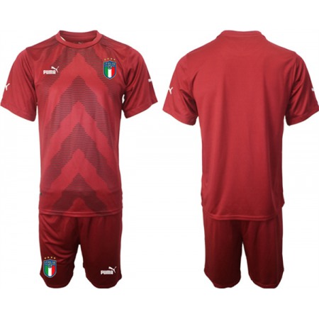 Men's Italy Blank Red Goalkeeper Soccer Jersey Suit