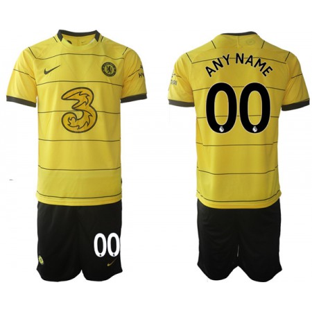Men's Chelsea Custom 2021/22 Yellow Away Soccer Jersey Suit