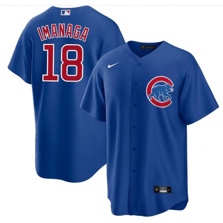 Men's Chicago Cubs #18 Shota Imanaga Blue Cool Base Stitched Baseball Jersey